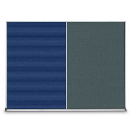 United Visual Products Triple Door Radius Corkboard, 72"X36", B UV8005-BRONZE-RUBBER